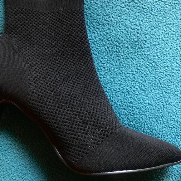 Classy Chic Black Pointed Toe Comfortable Stiletto Ankle Sock Boots Booties - Picture 6 of 10